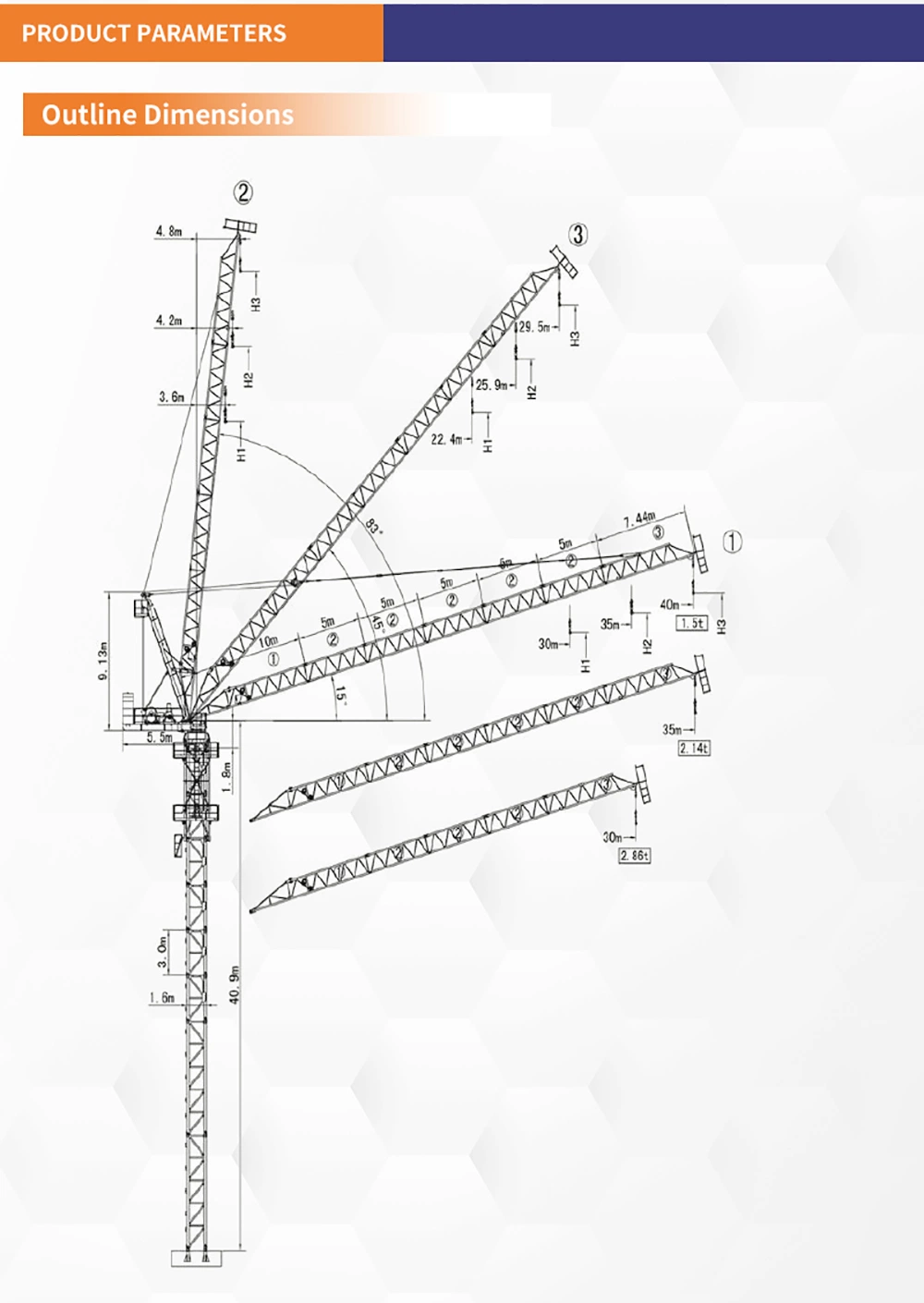 China Hammerhead Tower Crane Ctl 110 (4015) Hot Sale