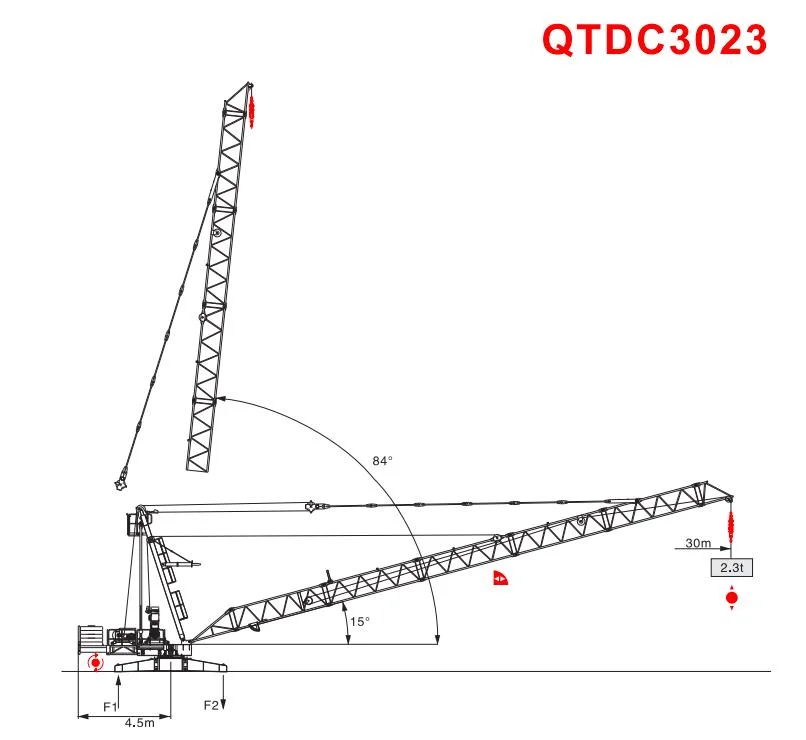 Sun Qtdc3023 Max Load 10ton Derrick Crane for Dismantle Tower Crane